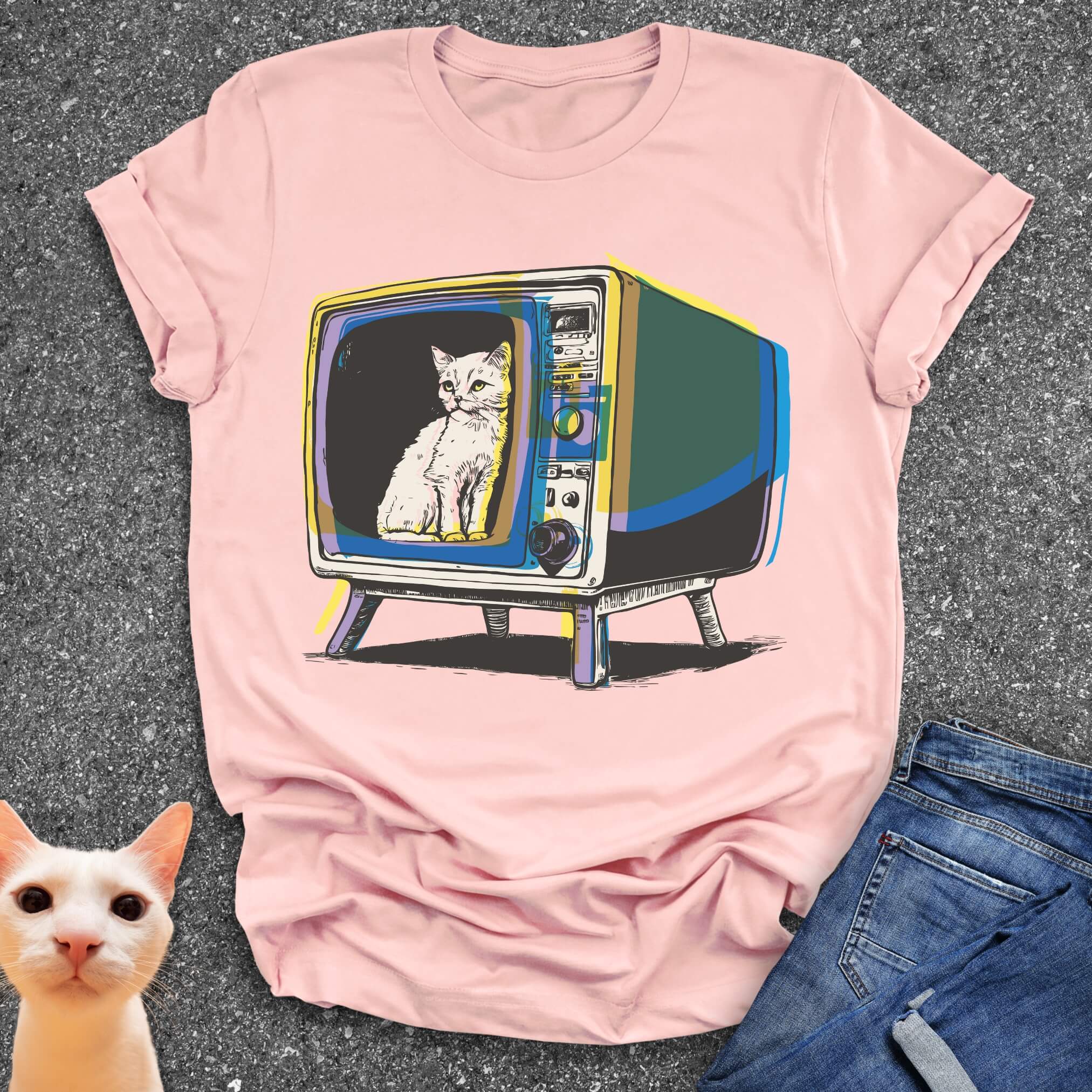 Cat on TV T-Shirt