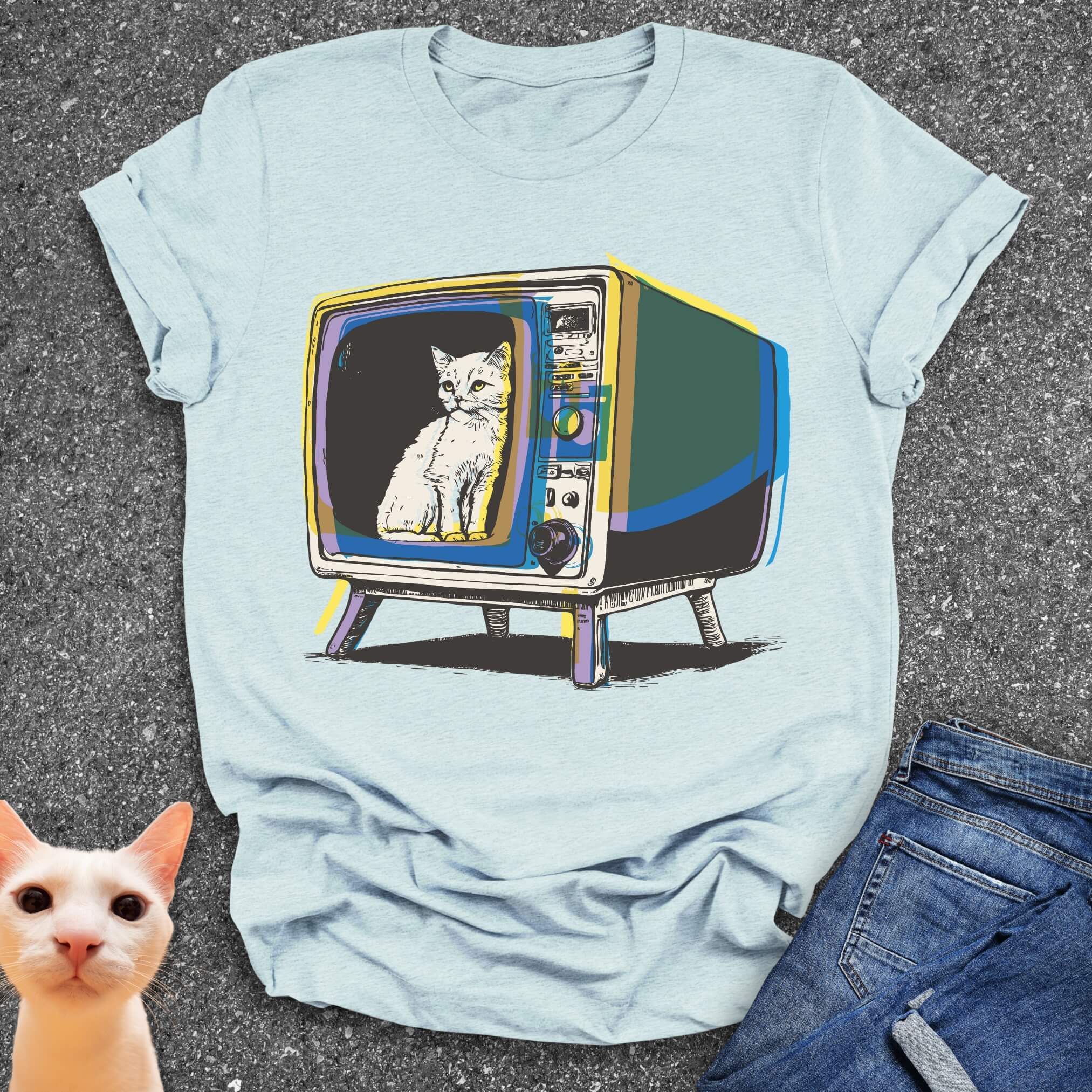 Cat on TV T-Shirt