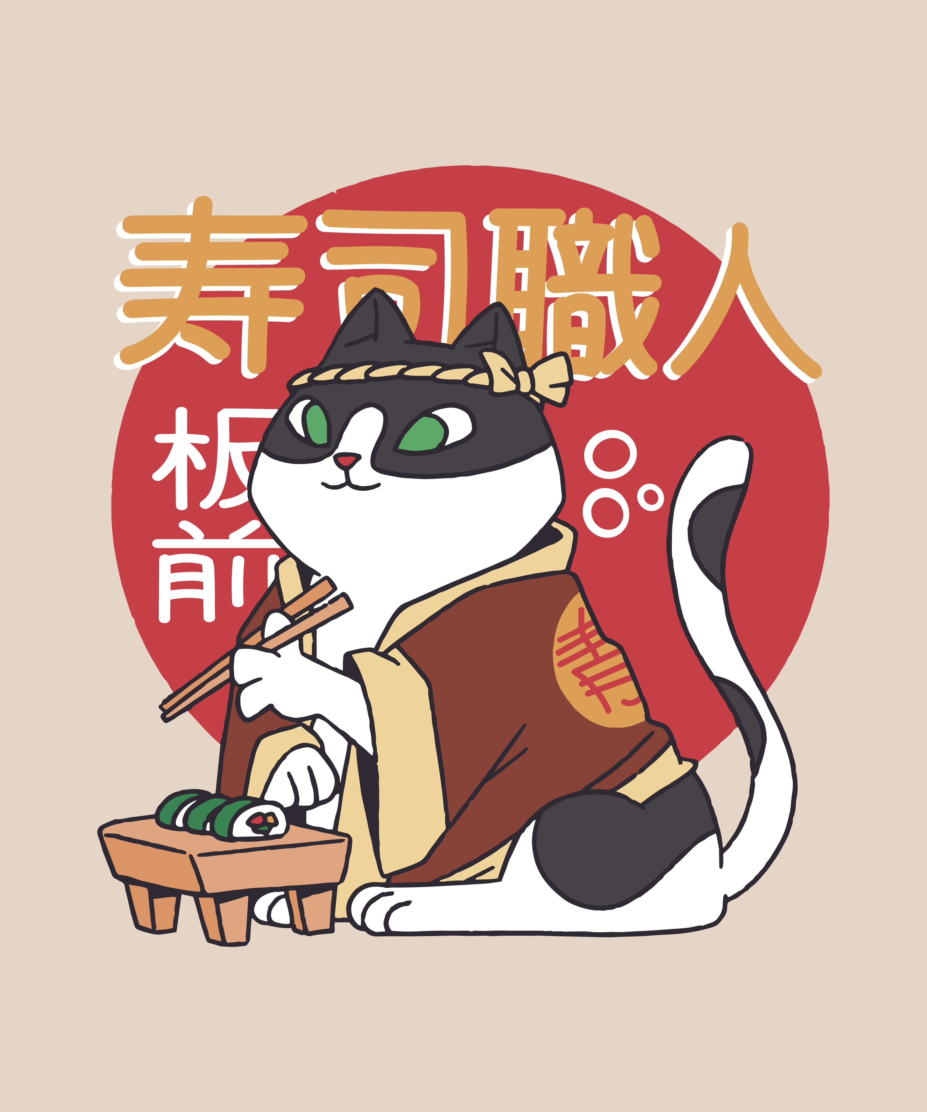 Cat Sushi Chef T-Shirt