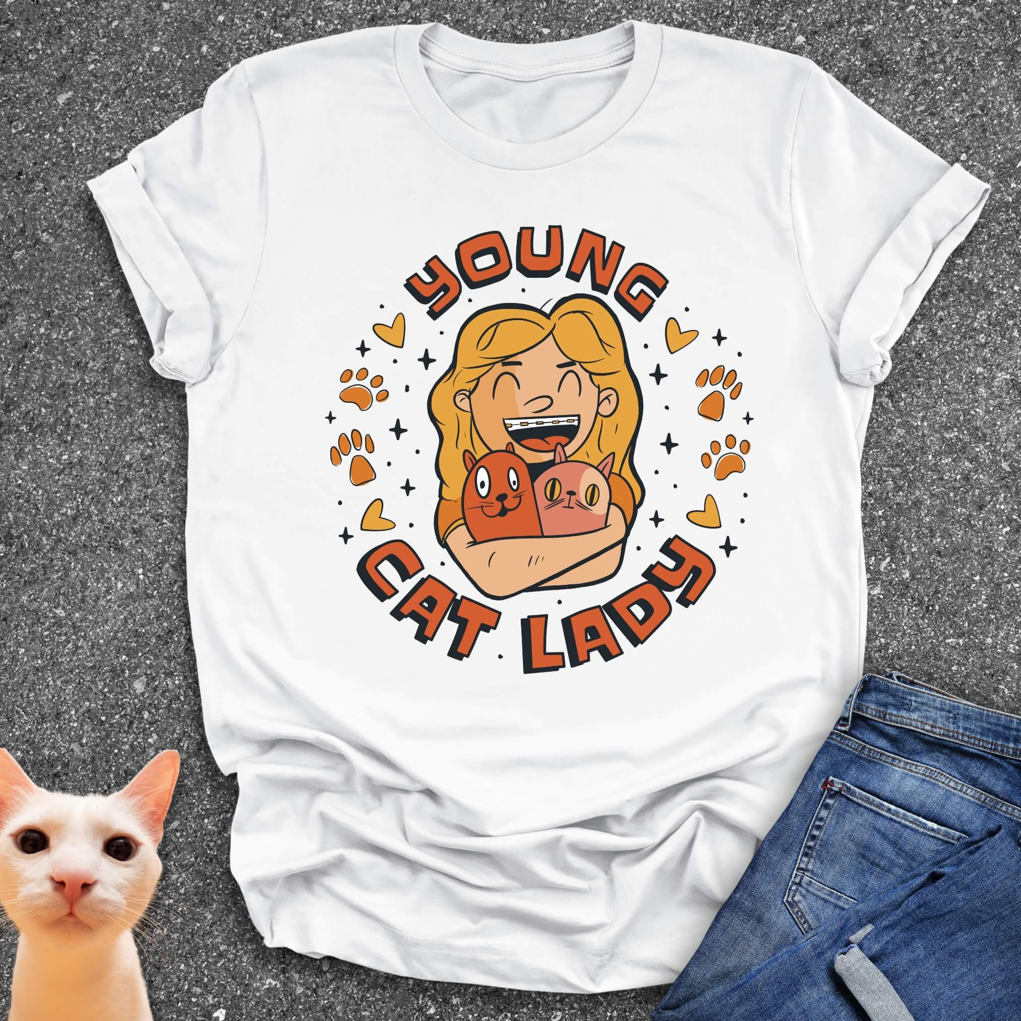 Young Cat Lady T-Shirt