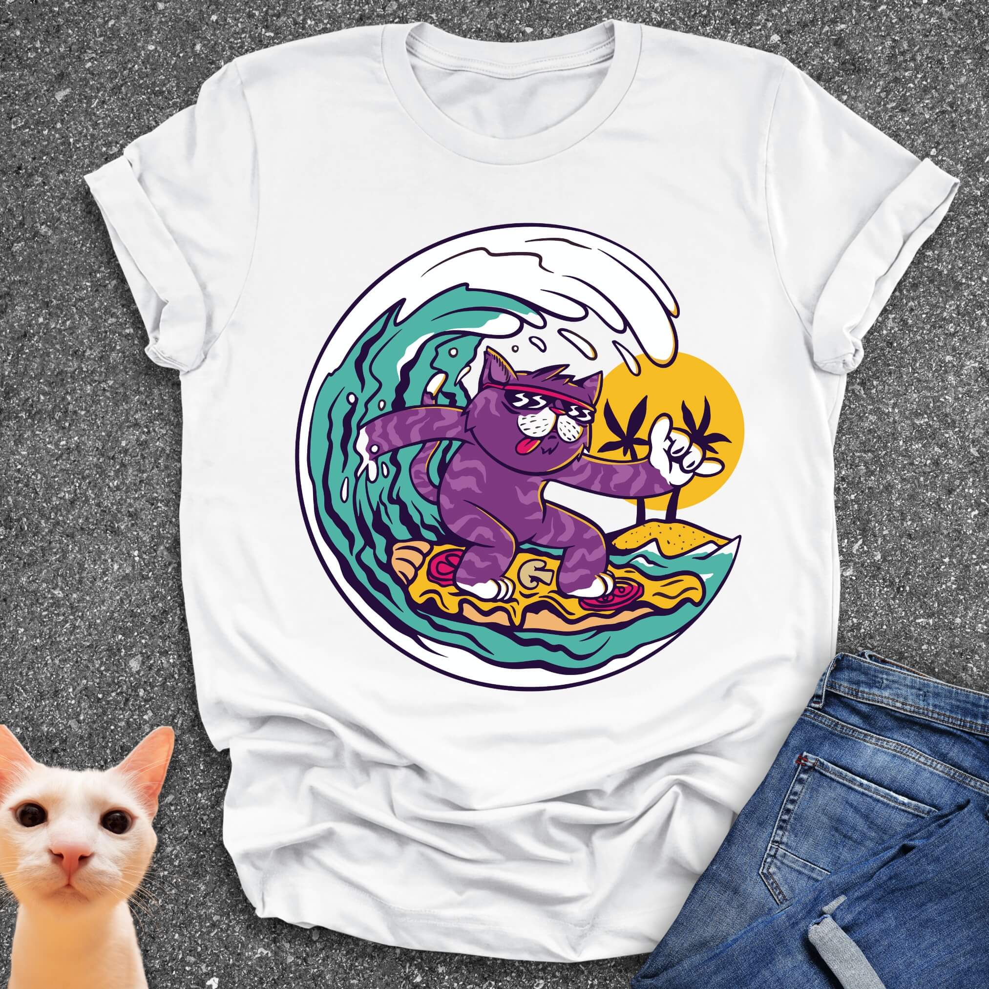 Surfing Cat T-Shirt