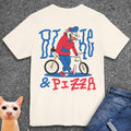 Bike & Pizza T-Shirt (Back Design)