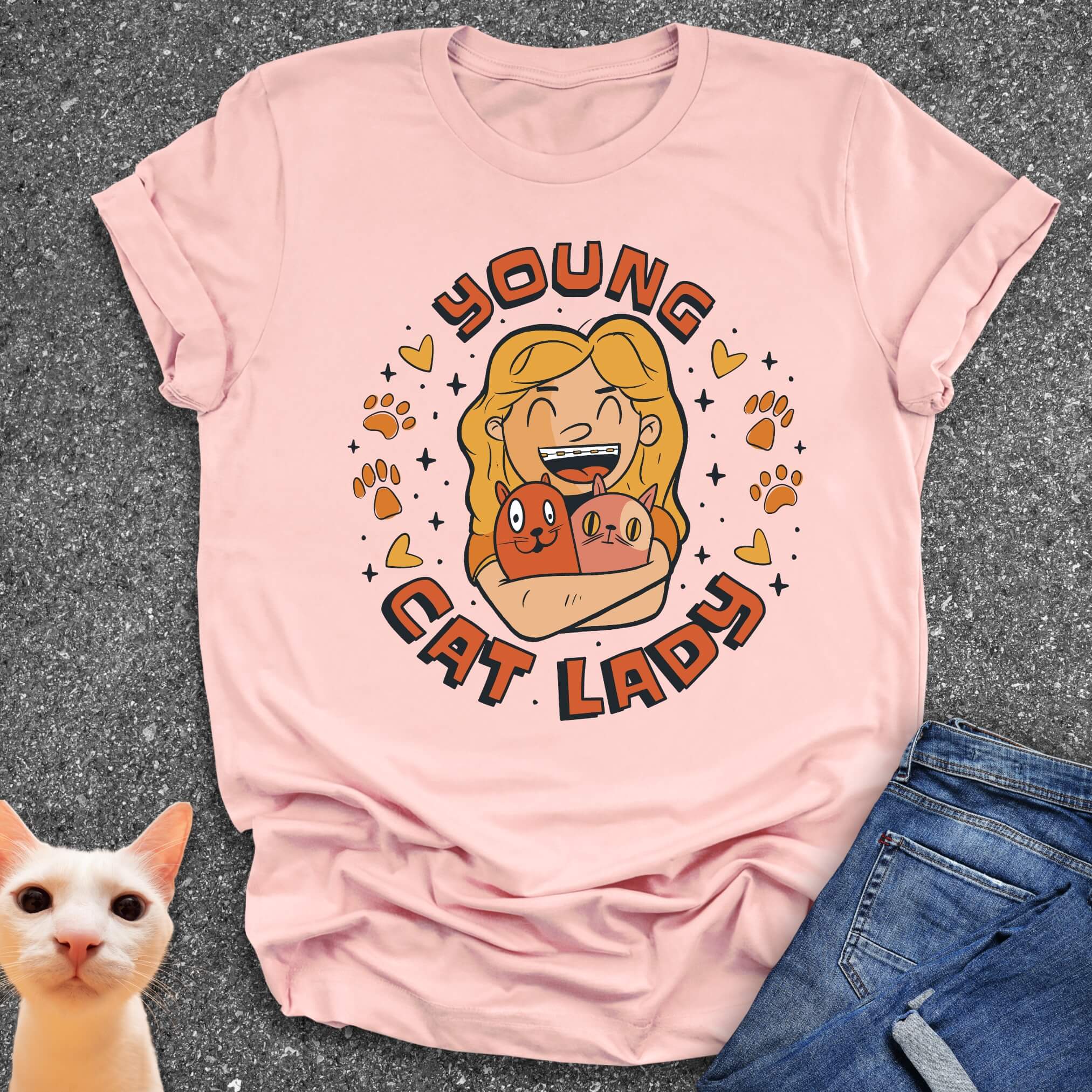 Young Cat Lady T-Shirt