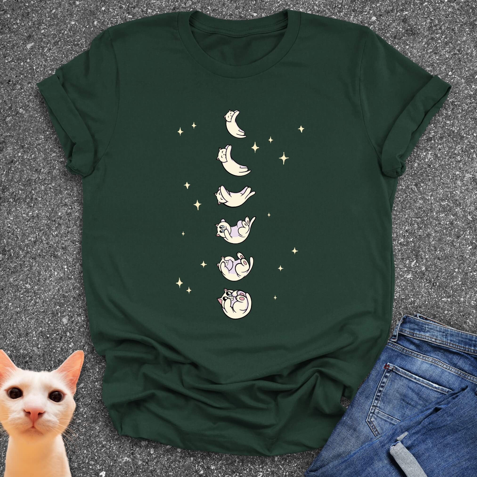 Cat Moon Phases T-Shirt
