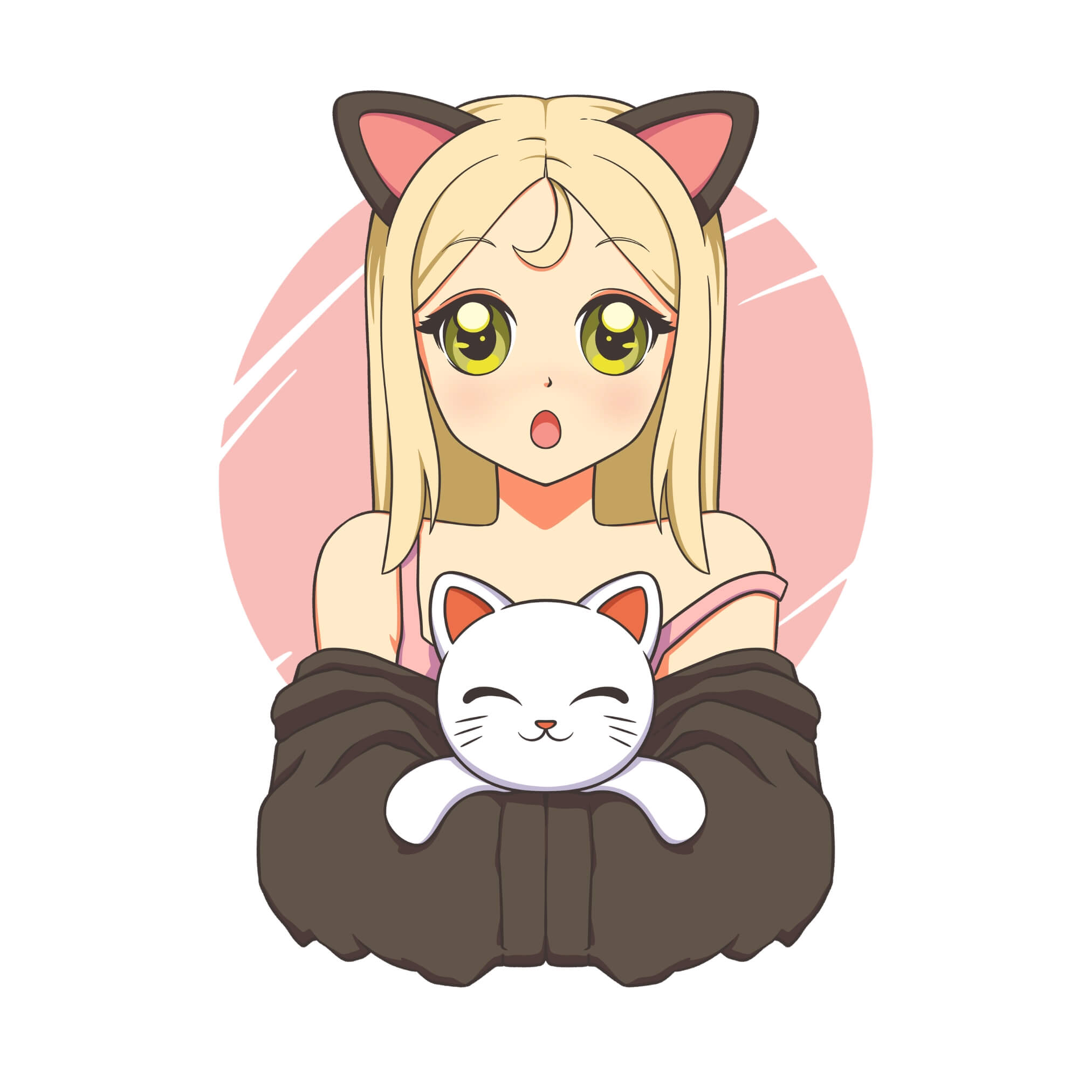 Kawaii Neko Girl T-Shirt
