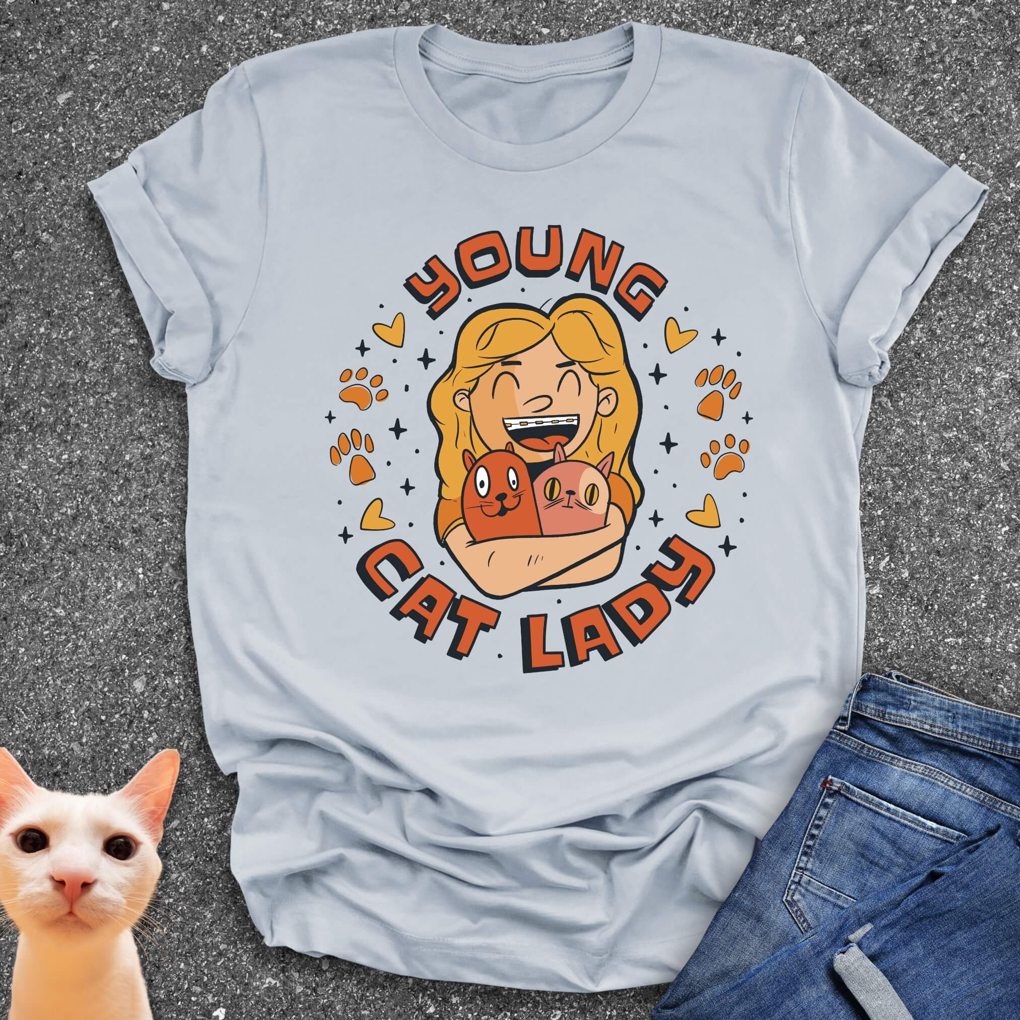 Young Cat Lady T-Shirt
