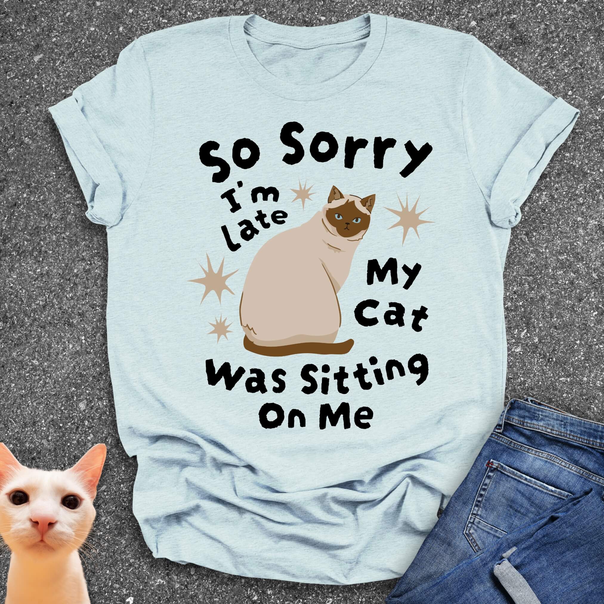 So Sorry I’m Late My Cat Was Sitting On Me T-Shirt