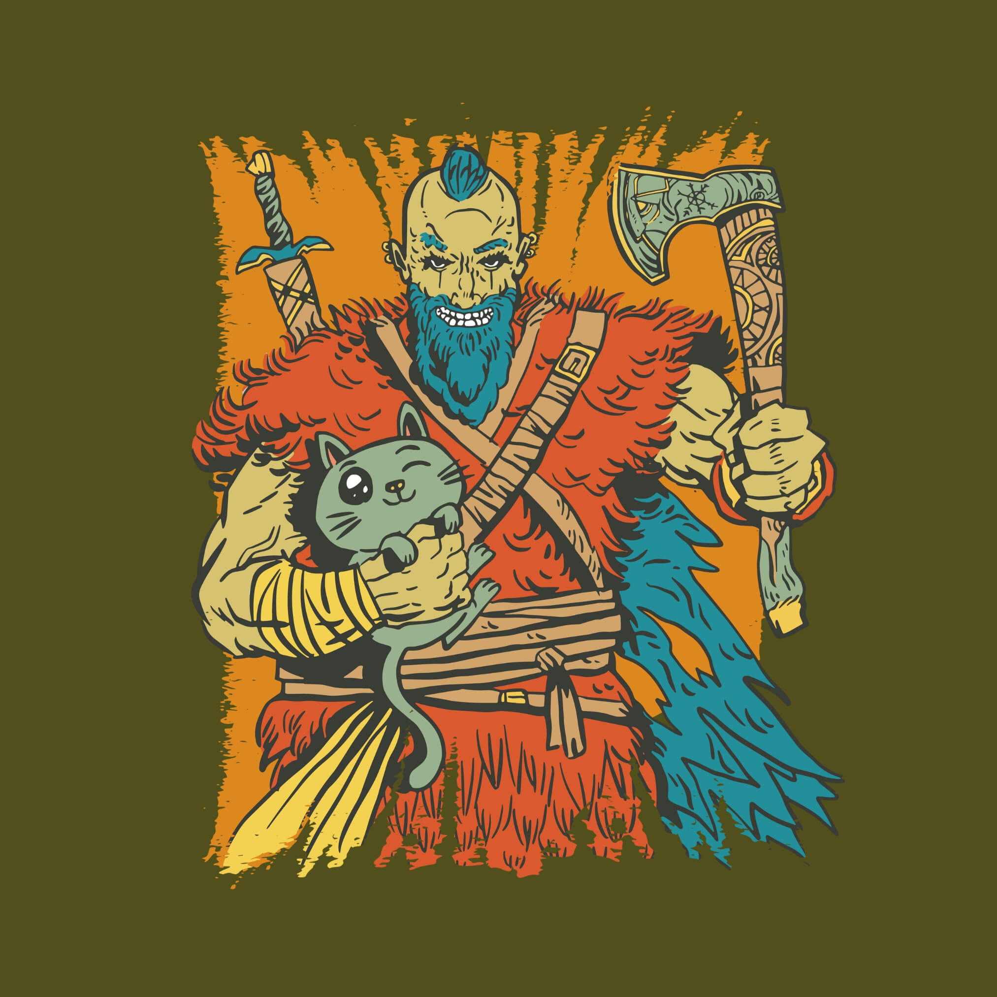 Viking & Cat T-Shirt