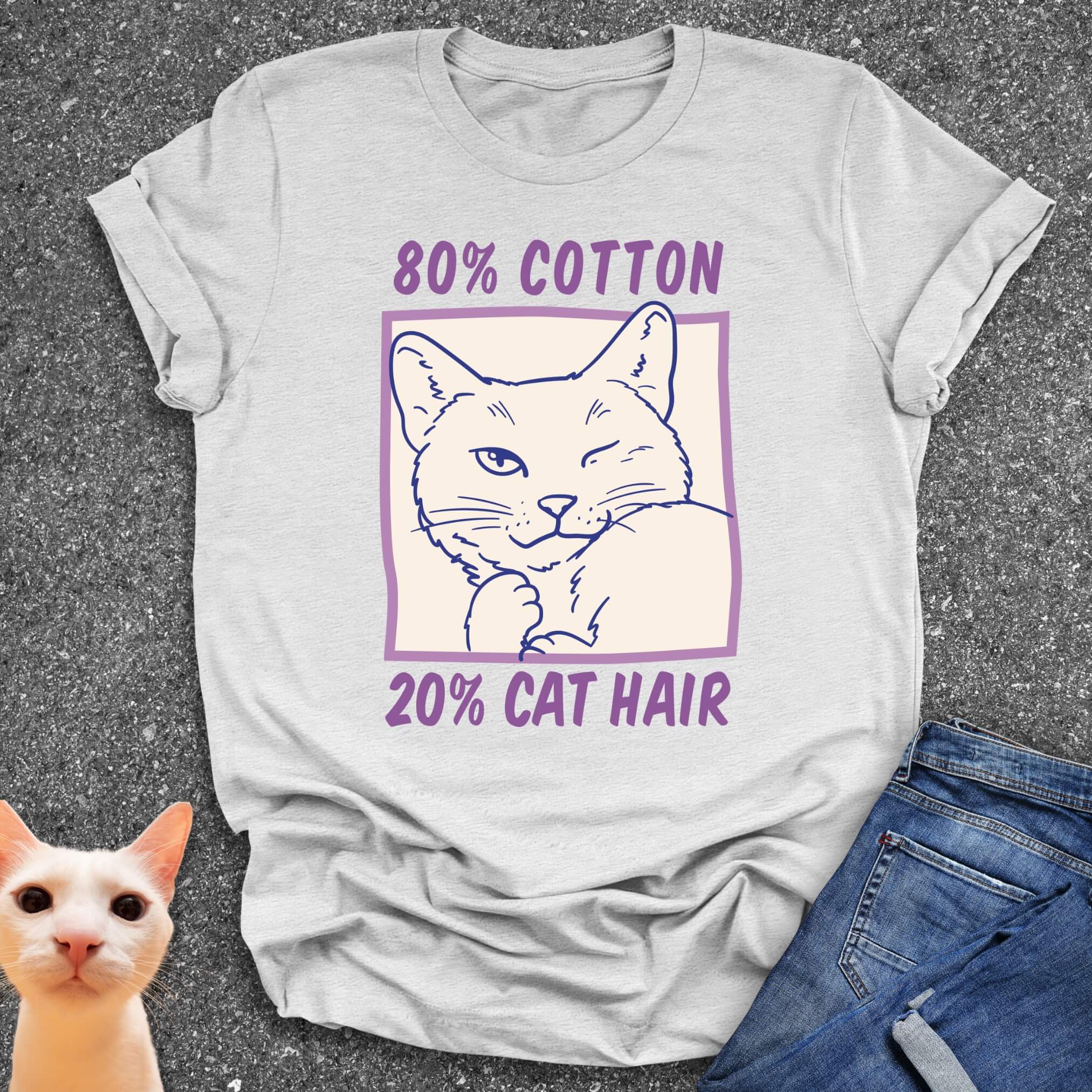 80% Cotton 20% Cat Hair T-Shirt