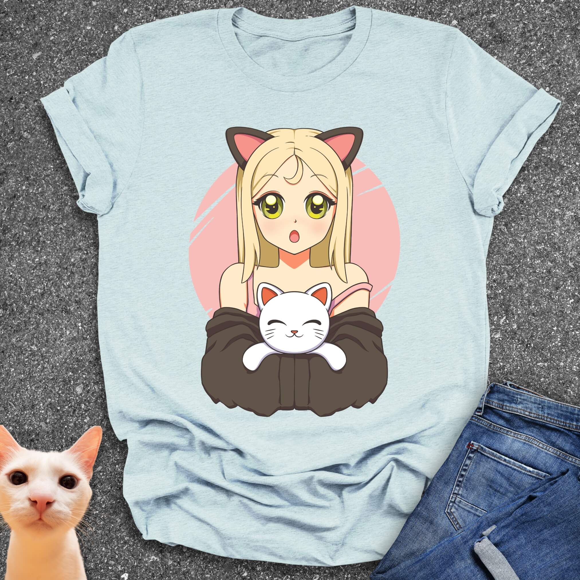 Kawaii Neko Girl T-Shirt