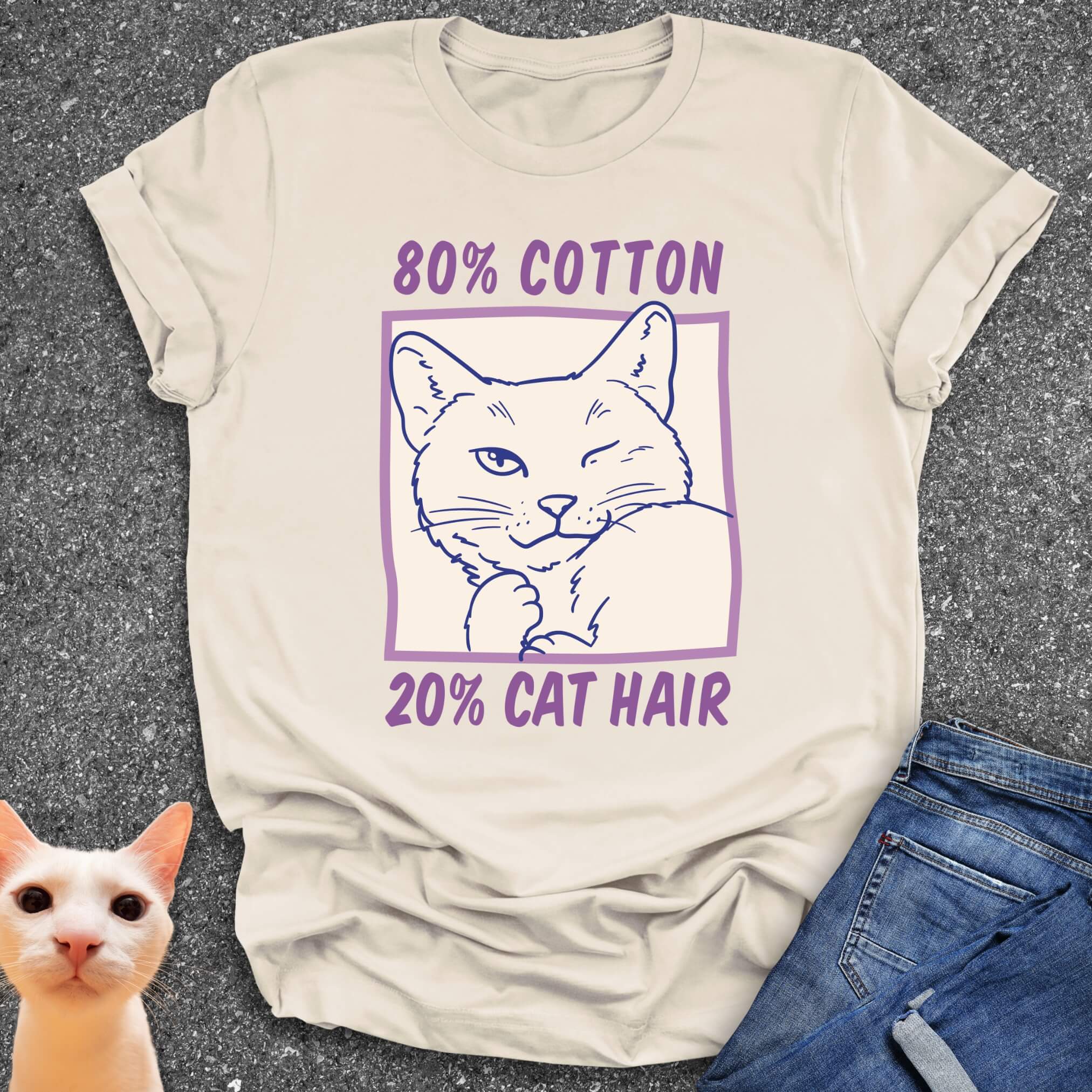 80% Cotton 20% Cat Hair T-Shirt