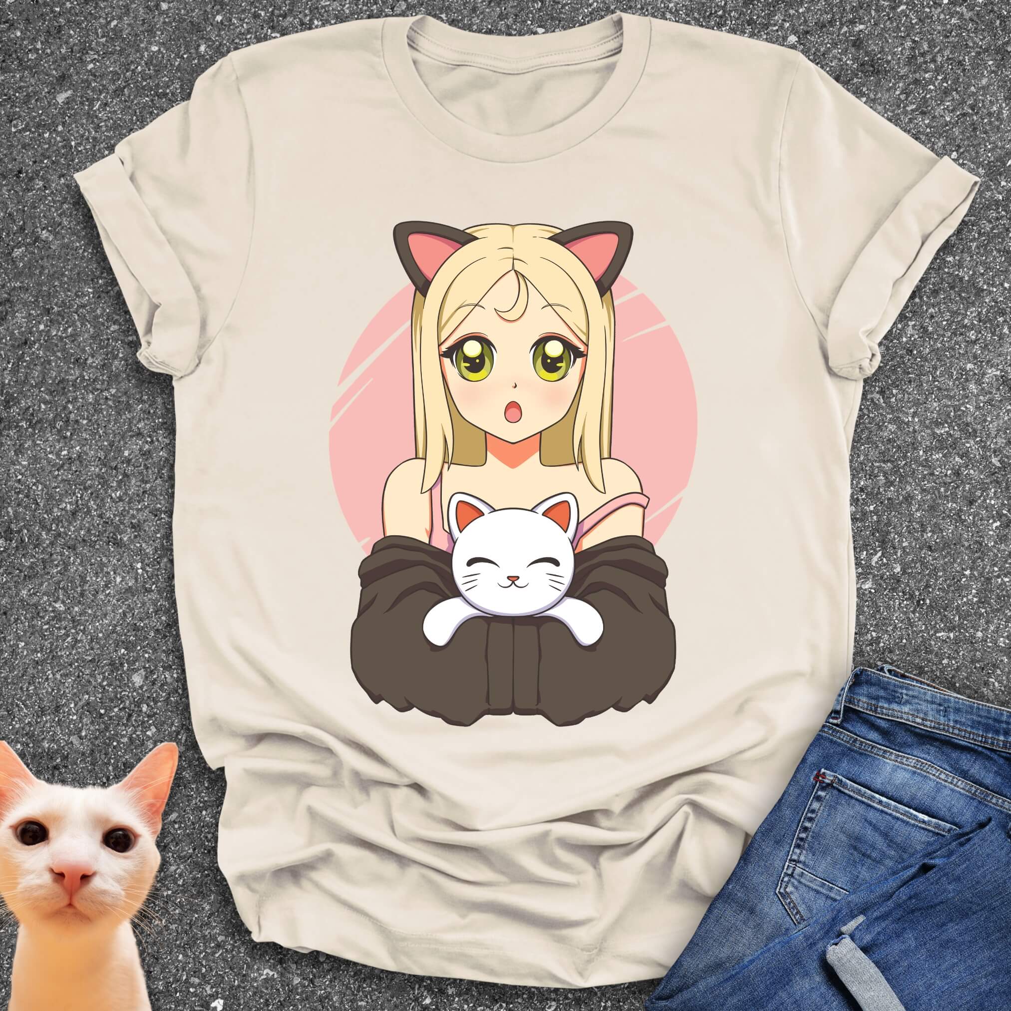 Kawaii Neko Girl T-Shirt