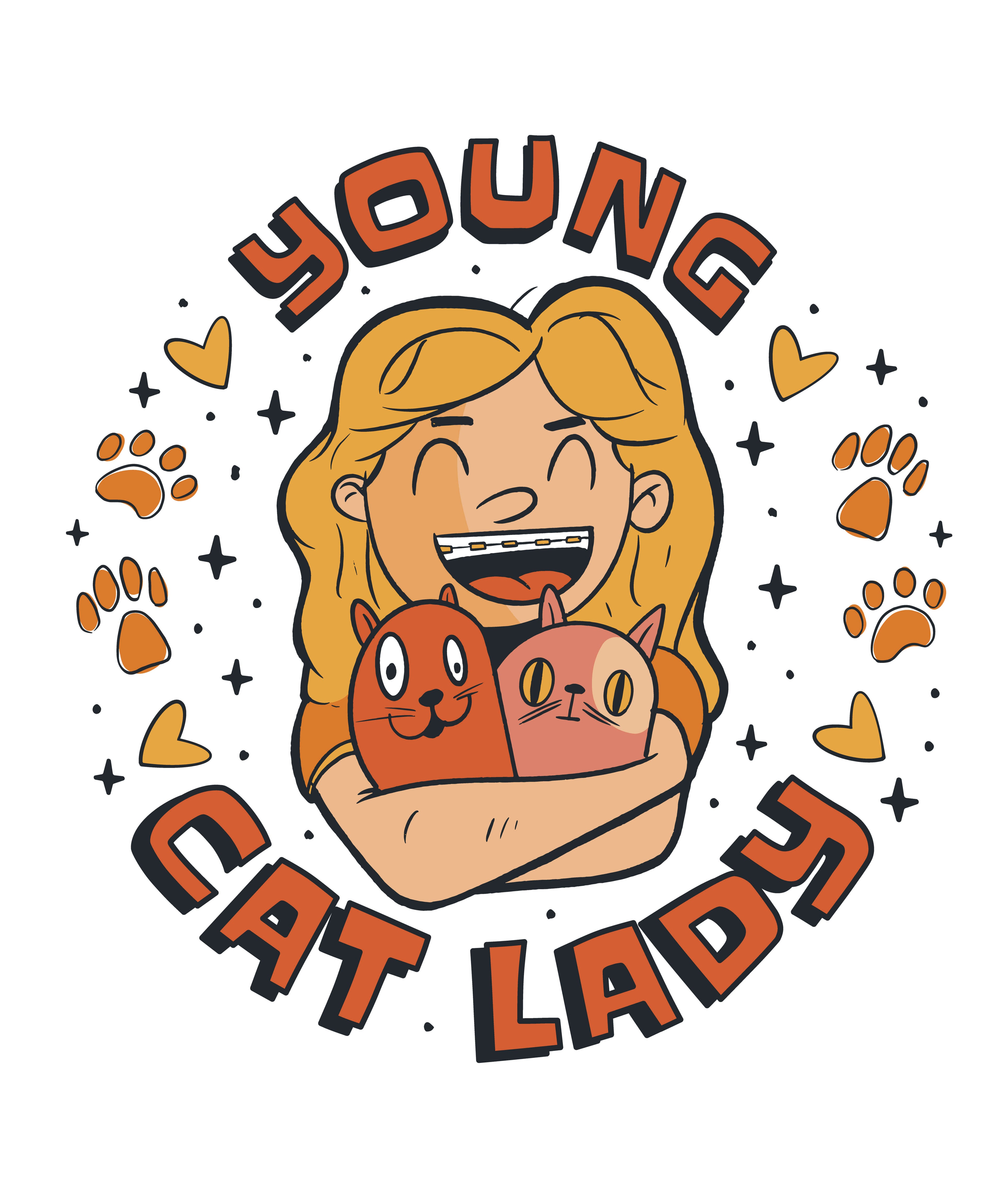 Young Cat Lady T-Shirt