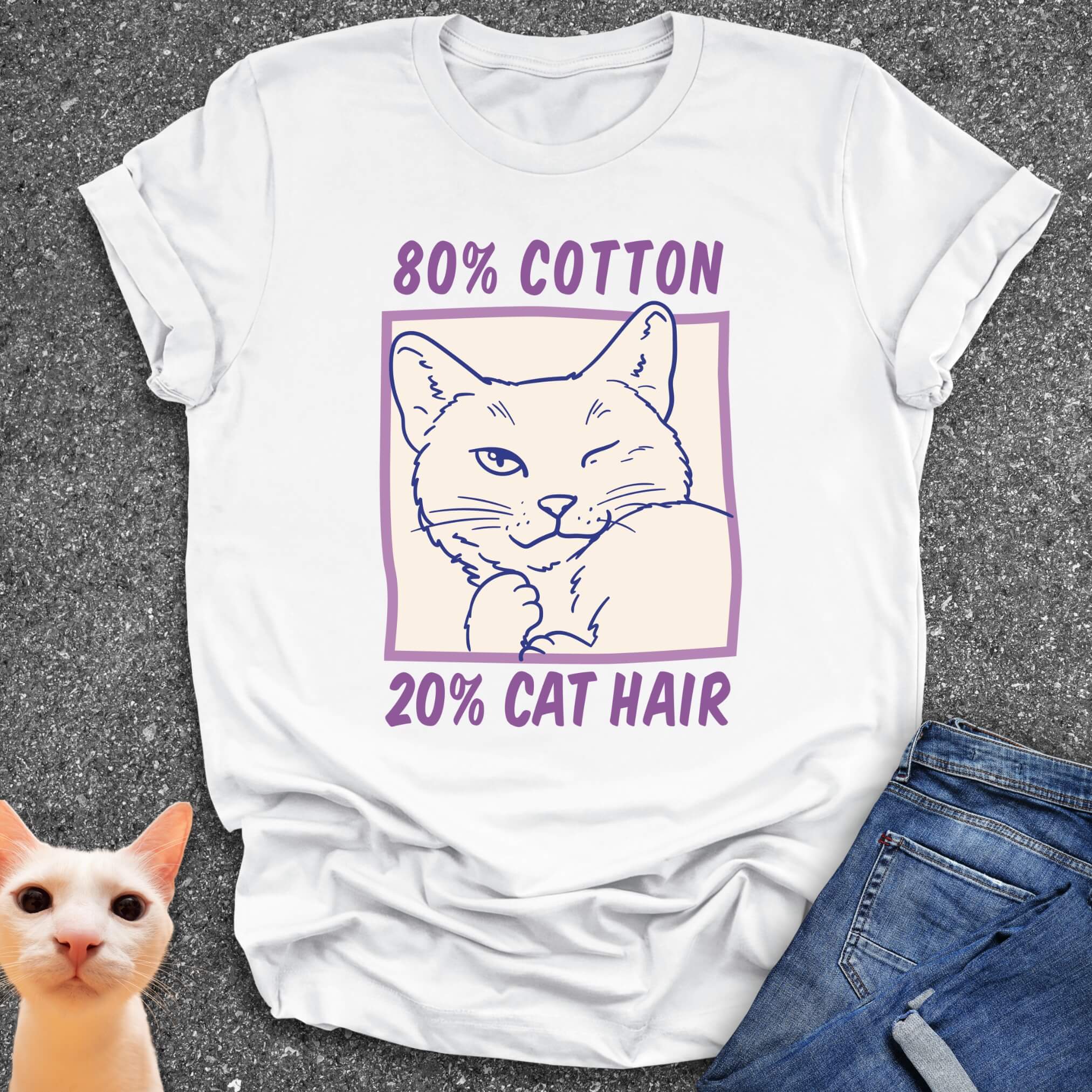80% Cotton 20% Cat Hair T-Shirt