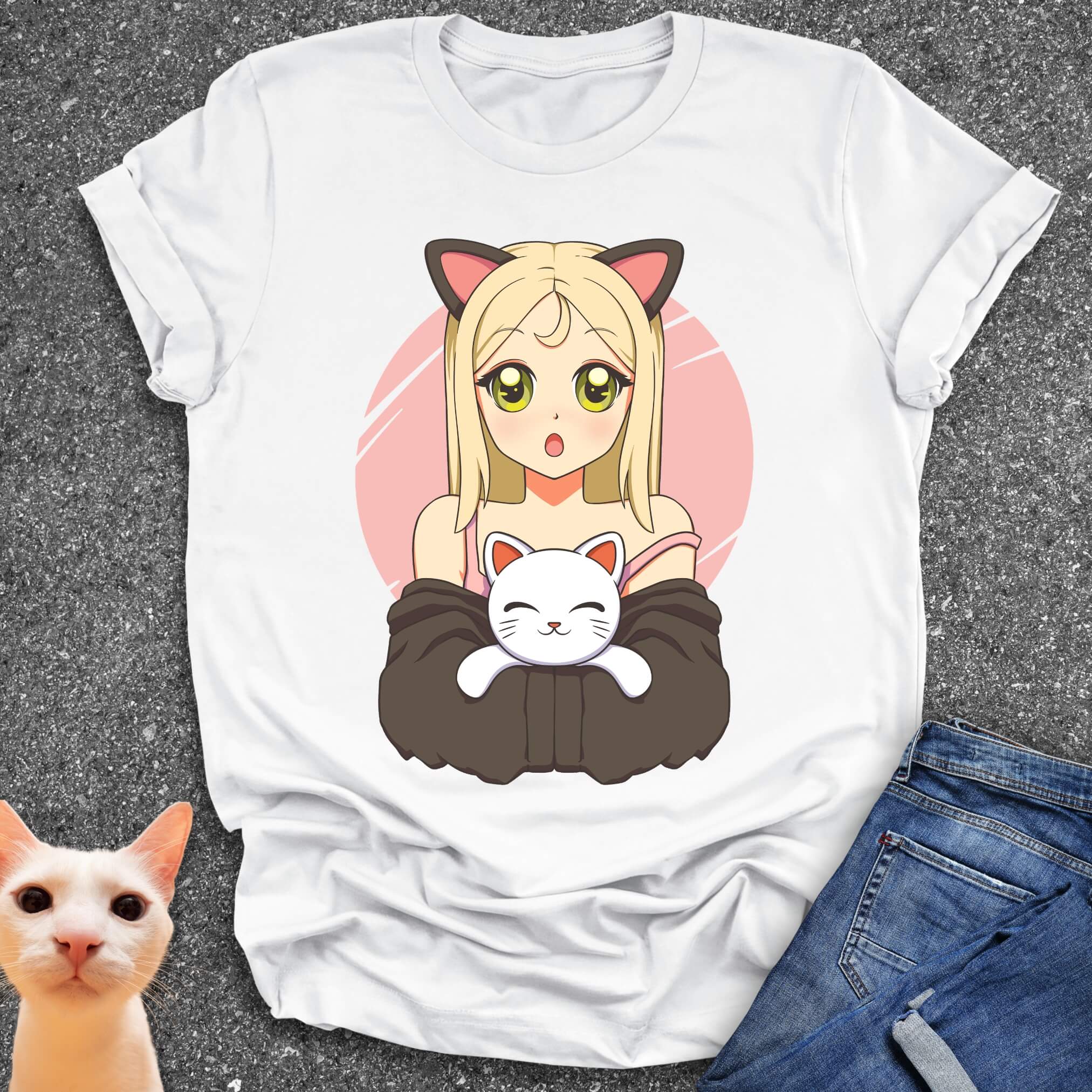 Kawaii Neko Girl T-Shirt